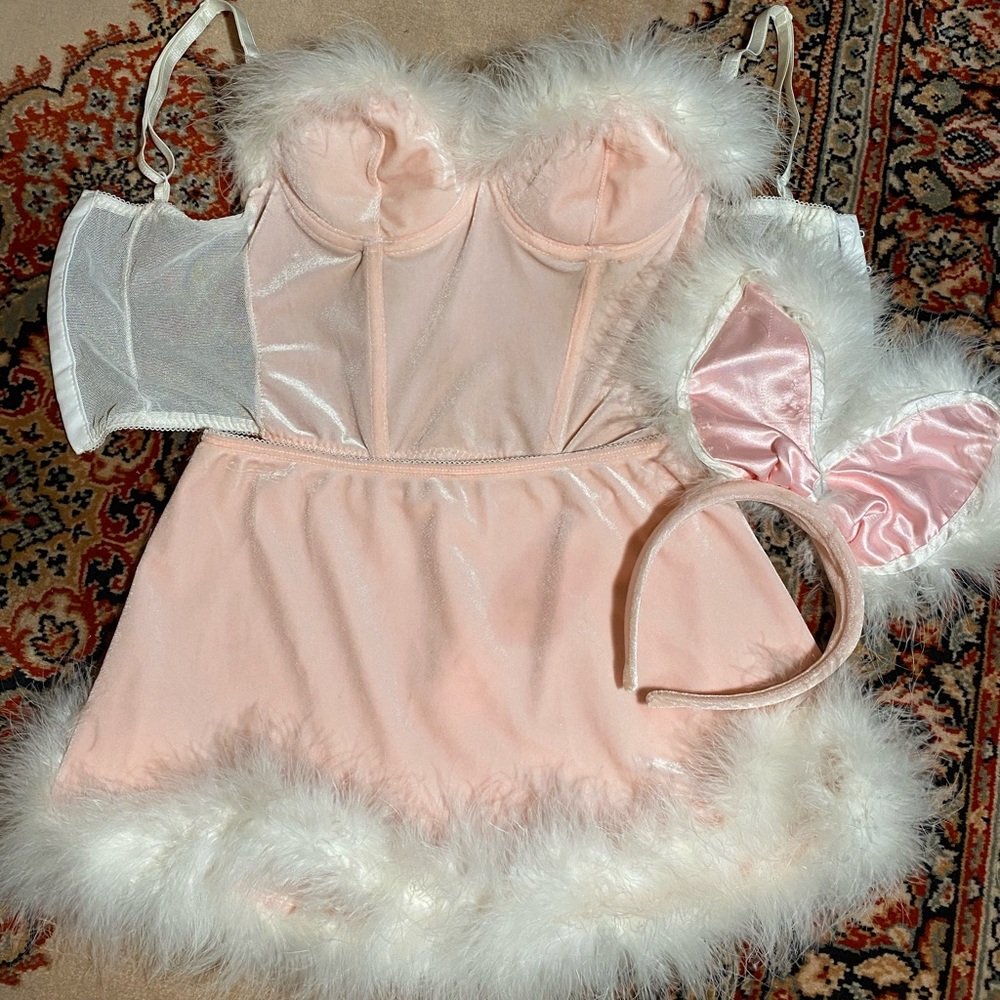 Playboy bunny velvet lingerie Halloween costume